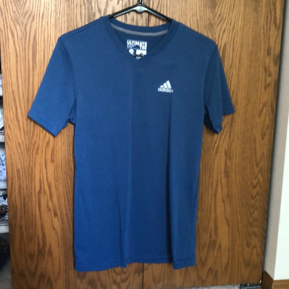 Blue adidas v-neck shirt